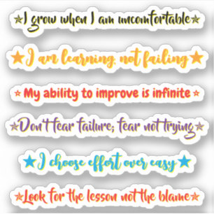 6 Mindset Quotes Motivational & Inspirational Sticker