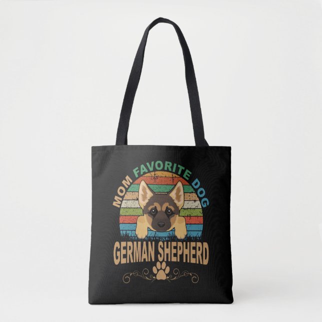 6 Mom Favorite Dog German Shepherd Tote Bag (Front)
