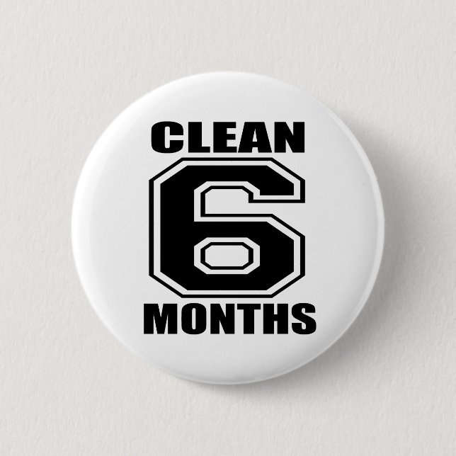 6 months clean black button (Front)