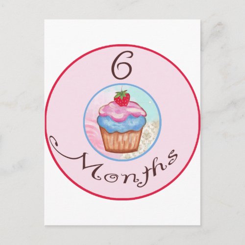 6 Months Cupcake Milestone Postcard