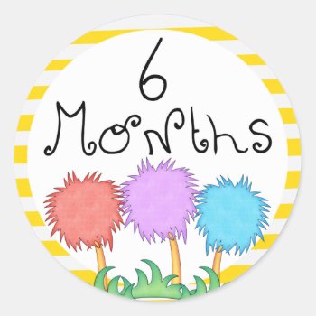 6 Months Inspired Milestone Classic Round Sticker by CuteLittleTreasures at Zazzle