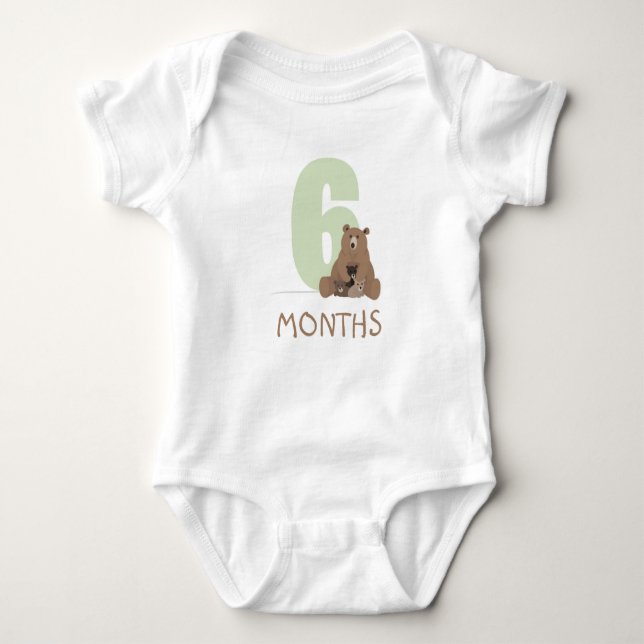 6 months mama bear and baby bodysuit (Front)