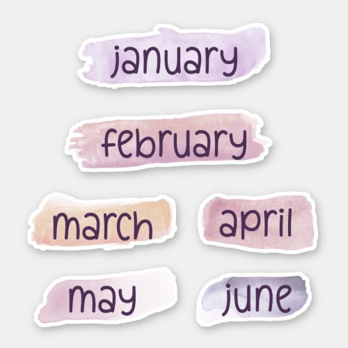 6 Months of the Year _January to June_ Headers Sticker