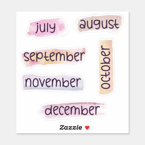 6 Months of the Year _July to Dec_ Headers Sticker