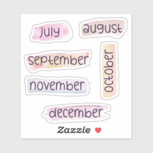 6 Months of the Year -July to Dec- Headers Sticker