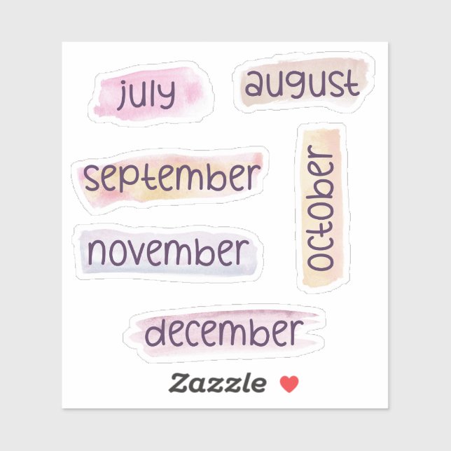 6 Months of the Year -July to Dec- Headers Sticker (Sheet)