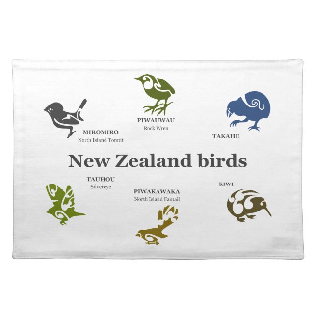6 New Zealand birds placemats (Front)