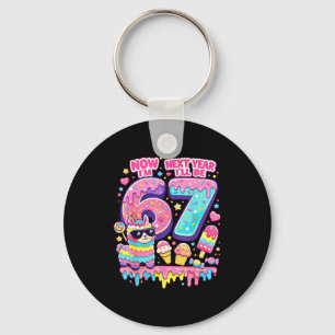 6 next year be 7 llama alpaca 67 meme birthday keychain