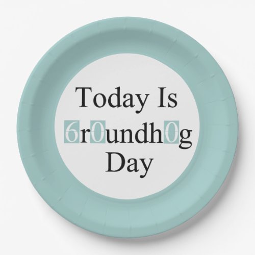 6 OClock Groundhog Day Party Paper Plate