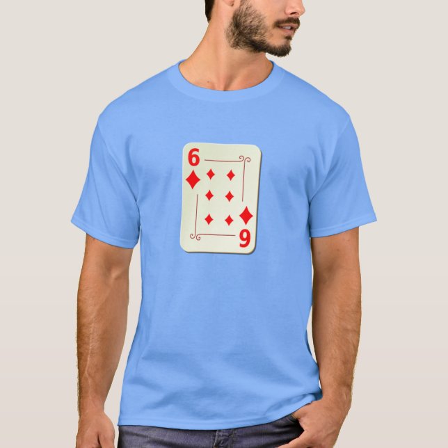 6 of Diamonds Playing Card T-Shirt (Front)