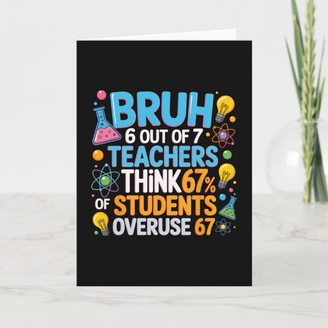6 Out Of 7 Teachers Think 67% Of Students Overuse  Card (Front)