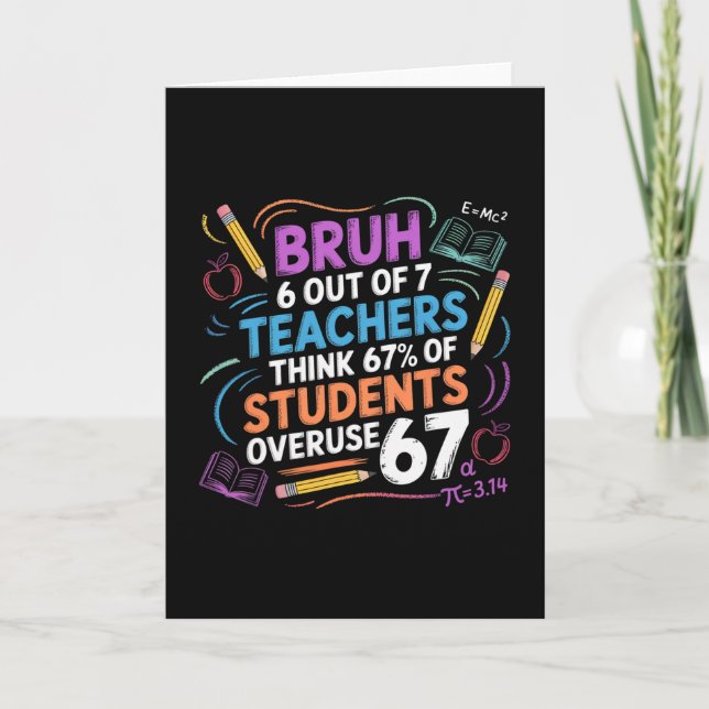 6 Out Of 7 Teachers Think 67% Of Students Overuse  Card (Front)