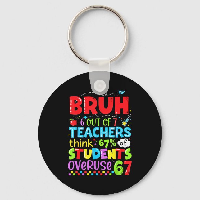 6 Out Of 7 Teachers Think 67% Of Students Overuse  Keychain (Front)