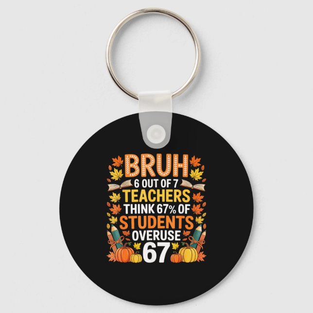 6 Out Of 7 Teachers Think 67% Of Students Overuse  Keychain (Front)