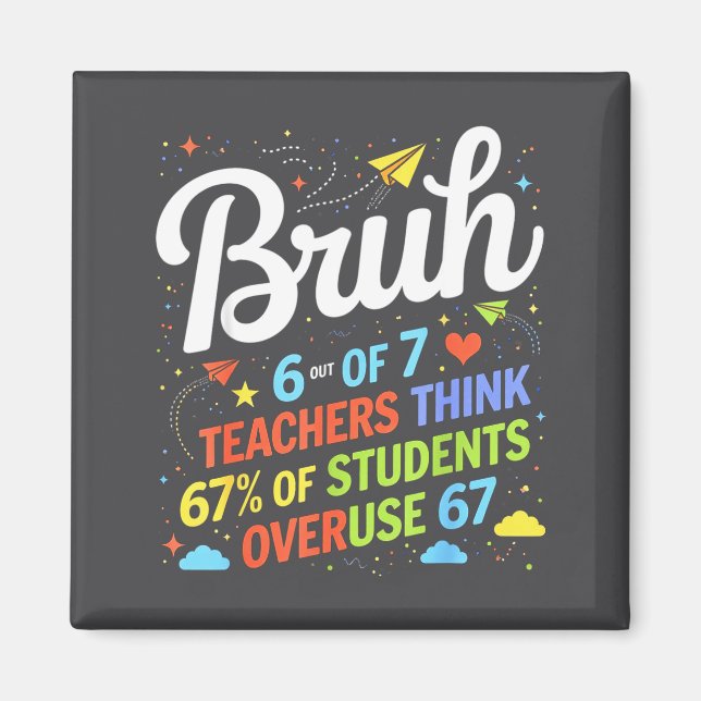 6 Out Of 7 Teachers Think 67% Of Students Overuse  Magnet (Front)
