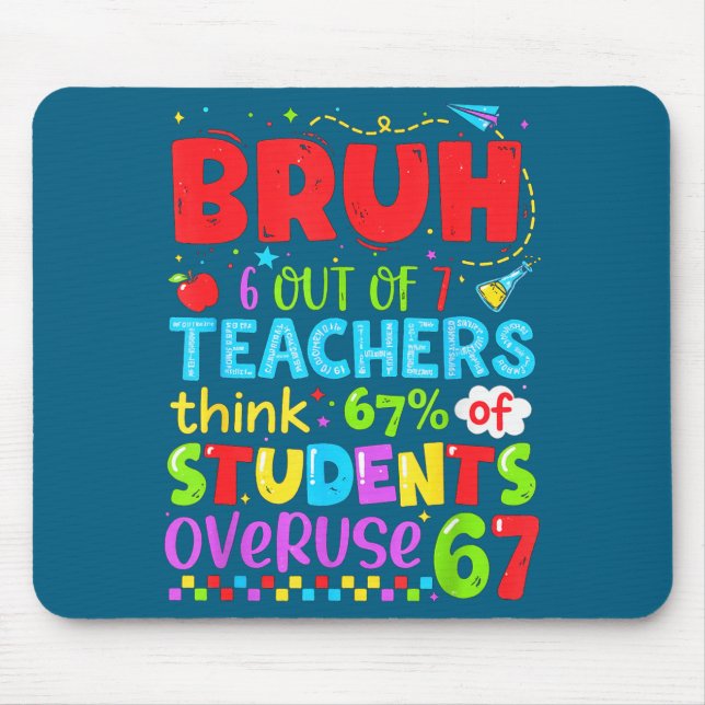 6 Out Of 7 Teachers Think 67% Of Students Overuse  Mouse Pad (Front)