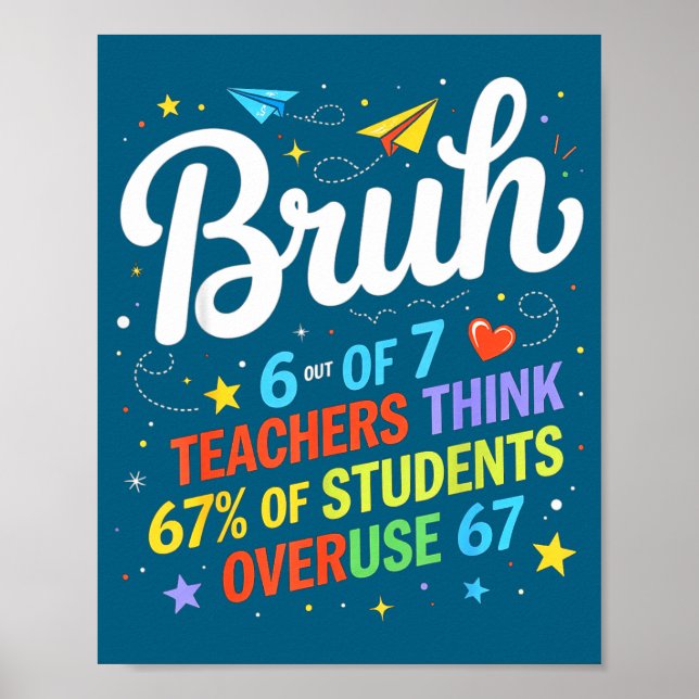 6 Out Of 7 Teachers Think 67% Of Students Overuse  Poster (Front)
