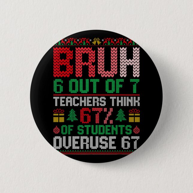 6 Out Of 7 Teachers Think 67% Students Overuse 67  Button (Front)