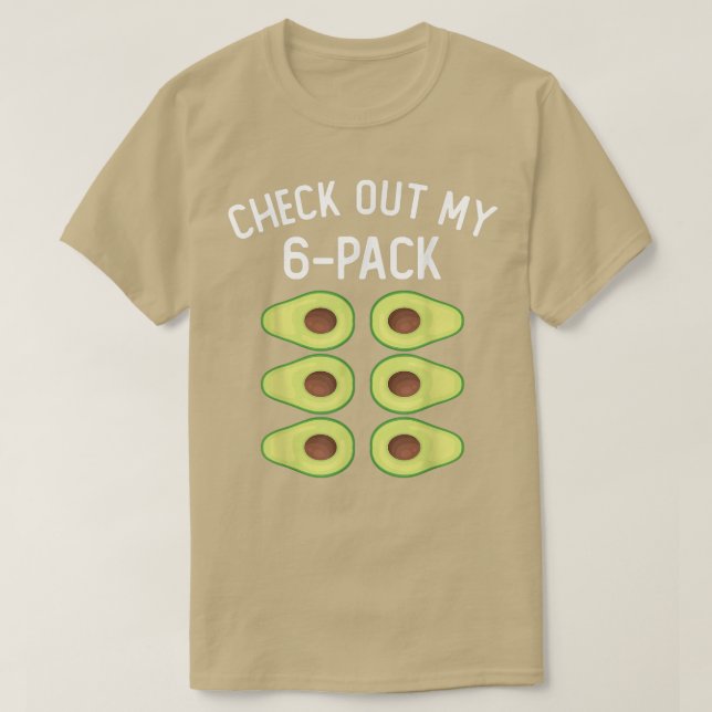 6 Pack Funny Fitness Avocado Gym Top for Keto Diet (Design Front)