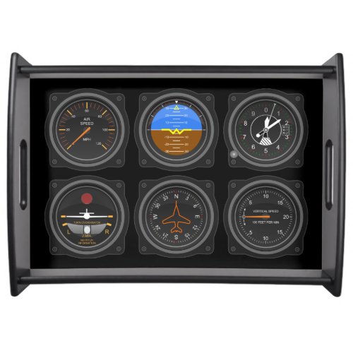 6 Pack of Airplane Gauges Serving Tray