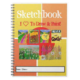 6-Panel Photos, Family, Pets, Artwork & 1-line Txt Notebook