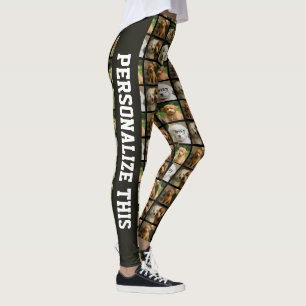 6 Photo and Text Template Personalized Collage Leggings