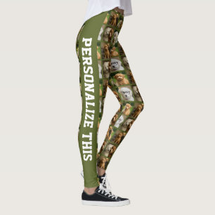 6 Photo and Text Template Personalized Collage  Leggings