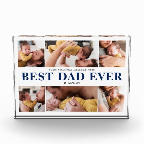 6_Photo Best Dad Ever Custom Text Tabletop Plaque