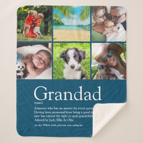 6 Photo Best Grandpa Grandad Papa Definition Sherpa Blanket