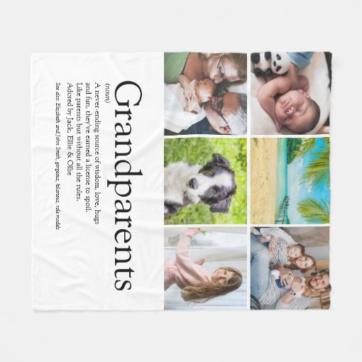 6 Photo Best Grandparents Ever Definition Fleece Blanket Zazzle