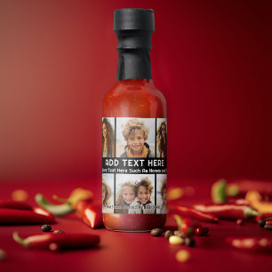6 Photo Collage 2 Lines of Text -- CAN Edit Black Hot Sauces