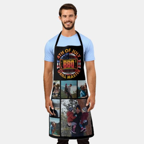 6 Photo Collage 4th of July Grill Master BBQ Apron