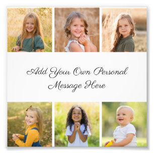 6 Photo Collage Add A Greeting Photo Enlargement Print