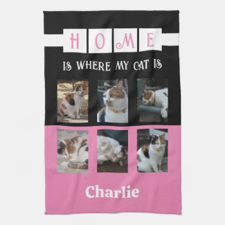 6 photo collage animal lover black pink