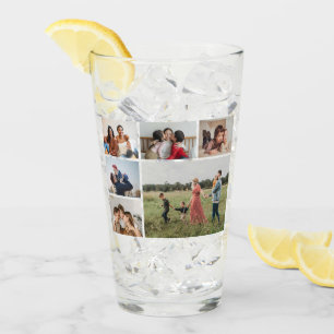 6 Photo Collage - Background Color Can Be Changed Glass