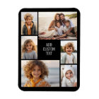 6 photo collage - black background - white text