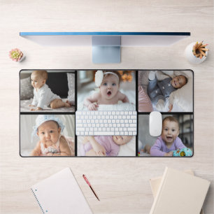 6 Photo Collage Custom Gift Desk Mat