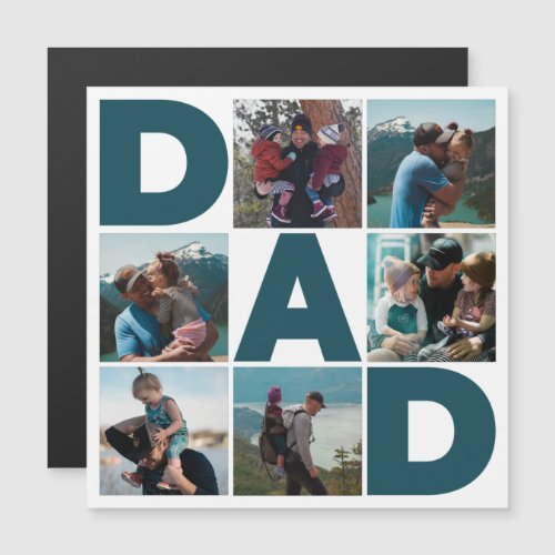 6 Photo Collage Dad Magnetic Card
