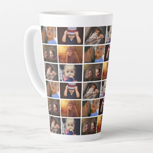 6 Photo Collage Family Photo Pattern Keepsake Latte Mug - 6 Photo Collage Family Photo Pattern Keepsake Latte Mug. Photo pattern with 6 repeated photos. Add 6 photos of the family. This personalized latte mug is a perfect keepsake gift.