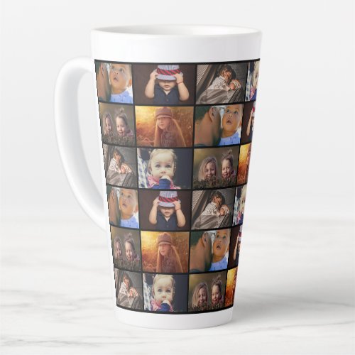 6 Photo Collage Family Photo Pattern   Latte Mug - 6 Photo Collage Family Photo Pattern Black Latte Mug. Photo pattern with 6 repeated photos. Add 6 photos of the family. This personalized latte mug is a perfect keepsake gift.