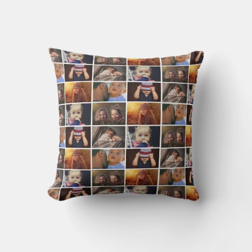 6 Photo Collage Family Photo Pattern  Throw Pillow - 6 Photo Collage Family Photo Pattern Pillow. Add 6 photos of the family. This personalized pillow is a perfect keepsake gift for a dad for Father`s Day, birthday or Christmas.