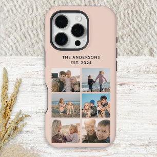 6 Photo Collage Family Vacation Custom Blush Pink iPhone 16 Pro Case