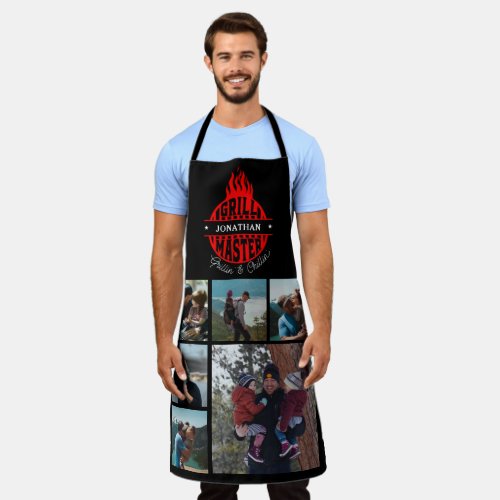 6 Photo Collage Fathers Day Grill Master Apron