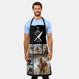 6 Photo Collage Father's Day The Grill King BBQ Apron
