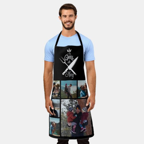 6 Photo Collage Fathers Day The Grill King BBQ Apron