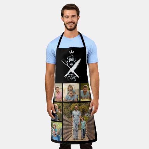 6 Photo Collage Fathers Day The Grill King BBQ Apron