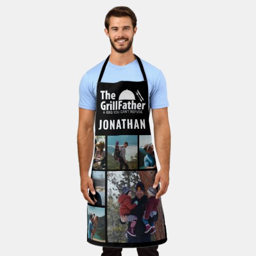 6 Photo Collage Fathers Day The Grillfather BBQ Apron