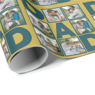 6 Photo Collage for Father's Day or Birthday Wrapping Paper