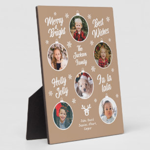 6 Photo Collage Grandma Ornaments Christmas Red Pl Plaque