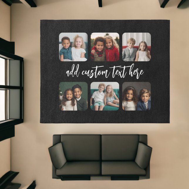 6 Photo Collage Grid - White Modern Script - Black Rug (Insitu (Indoor 1))